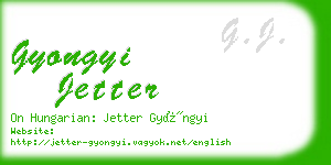 gyongyi jetter business card